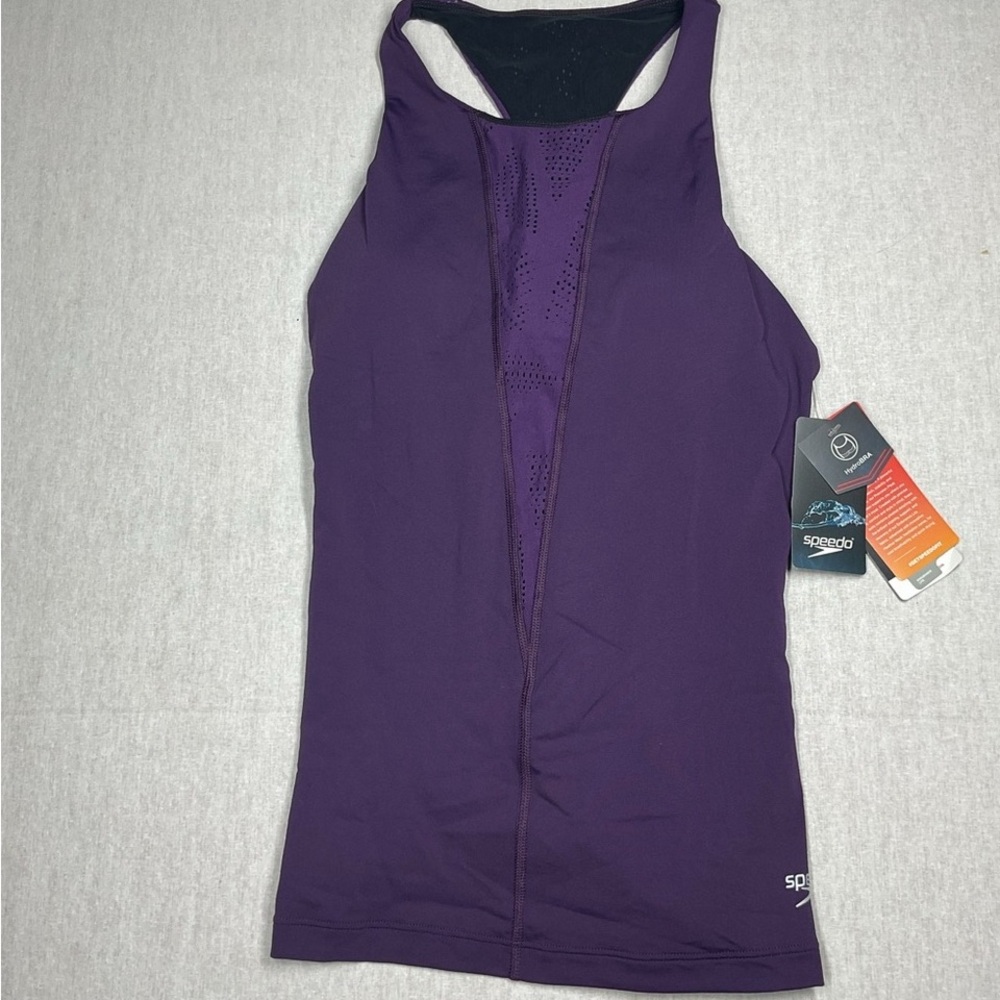 Speedo Purple Modest Tankini Top Size 6 NWT